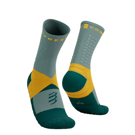 COMPRESSPORT Skarpetki do biegania ULTRA TRAIL SOCKS V2.0 slate grey/saffron