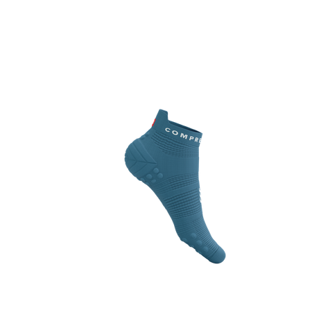 COMPRESSPORT Skarpetki do biegania krótkie PRORACING SOCKS V4 RUN LOW niagara blue/white