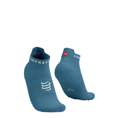 COMPRESSPORT Skarpetki do biegania krótkie PRORACING SOCKS V4 RUN LOW niagara blue/white