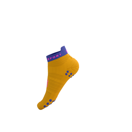 COMPRESSPORT Skarpetki do biegania krótkie PRORACING SOCKS V4 RUN LOW saffron/dazz blue