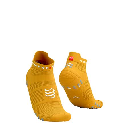 COMPRESSPORT Skarpetki do biegania krótkie ProRacing Socks V4 citrus/alloy