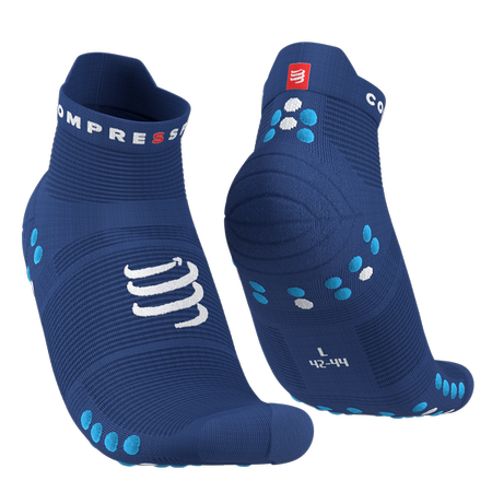 COMPRESSPORT Skarpetki do biegania krótkie ProRacing Socks V4 niebieskie