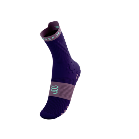 COMPRESSPORT Skarpetki do biegania trailowe PRORACING SOCKS V4 TRAIL purple/grape