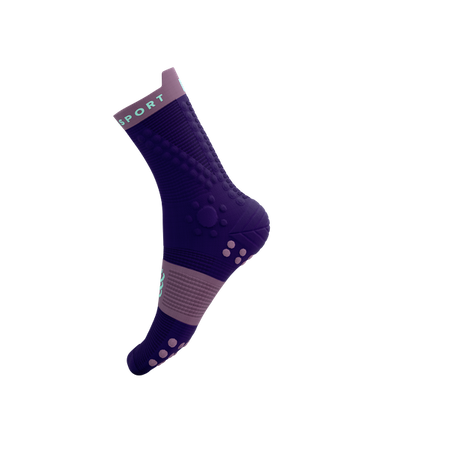 COMPRESSPORT Skarpetki do biegania trailowe PRORACING SOCKS V4 TRAIL purple/grape