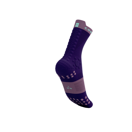 COMPRESSPORT Skarpetki do biegania trailowe PRORACING SOCKS V4 TRAIL purple/grape