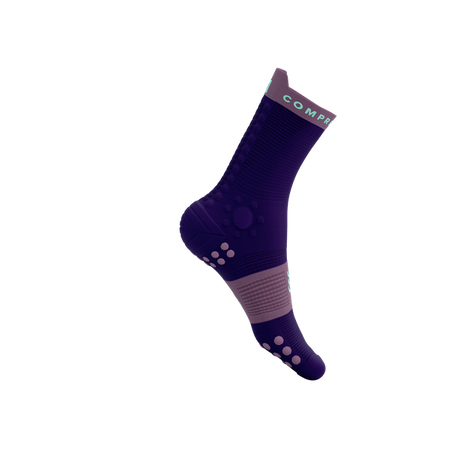 COMPRESSPORT Skarpetki do biegania trailowe PRORACING SOCKS V4 TRAIL purple/grape