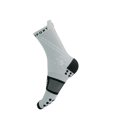 COMPRESSPORT Skarpetki do biegania trailowe PRORACING SOCKS V4 TRAIL white/black