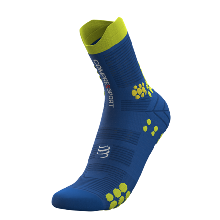 COMPRESSPORT Skarpetki do biegania trailowe ProRacing Socks v3.0 niebiesko-żółte