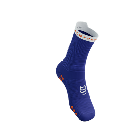 COMPRESSPORT Skarpetki do biegania wysokie PRORACING SOCKS V4 RUN HIGH dazz blue/white