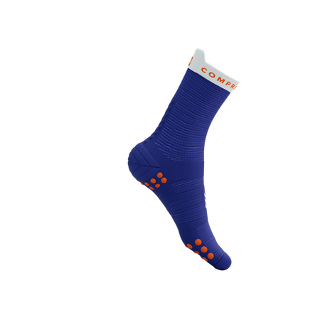 COMPRESSPORT Skarpetki do biegania wysokie PRORACING SOCKS V4 RUN HIGH dazz blue/white