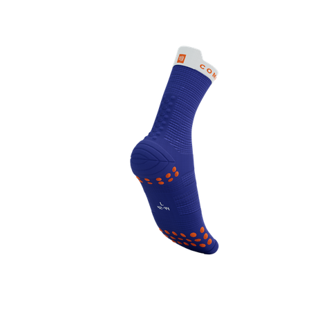 COMPRESSPORT Skarpetki do biegania wysokie PRORACING SOCKS V4 RUN HIGH dazz blue/white