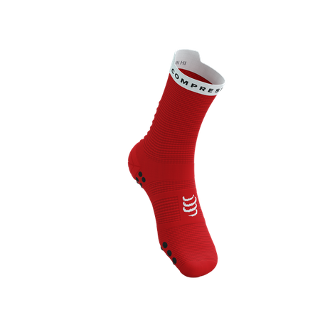 COMPRESSPORT Skarpetki do biegania wysokie PRORACING SOCKS V4 RUN HIGH red/white