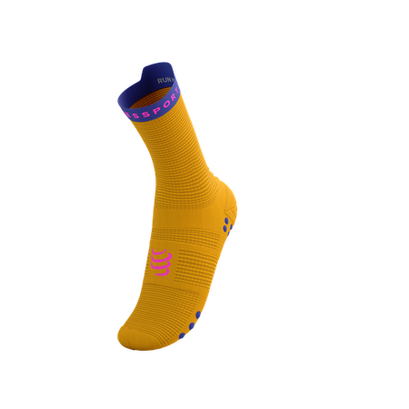 COMPRESSPORT Skarpetki do biegania wysokie PRORACING SOCKS V4 RUN HIGH saffron/dazz blue