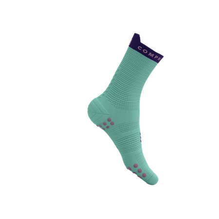 COMPRESSPORT Skarpetki do biegania wysokie PRORACING SOCKS V4 RUN HIGH shell blue/purple