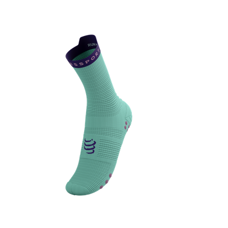 COMPRESSPORT Skarpetki do biegania wysokie PRORACING SOCKS V4 RUN HIGH shell blue/purple