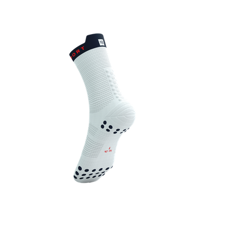 COMPRESSPORT Skarpetki do biegania wysokie PRORACING SOCKS V4 RUN HIGH white/blues