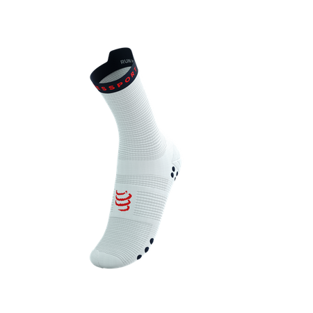 COMPRESSPORT Skarpetki do biegania wysokie PRORACING SOCKS V4 RUN HIGH white/blues