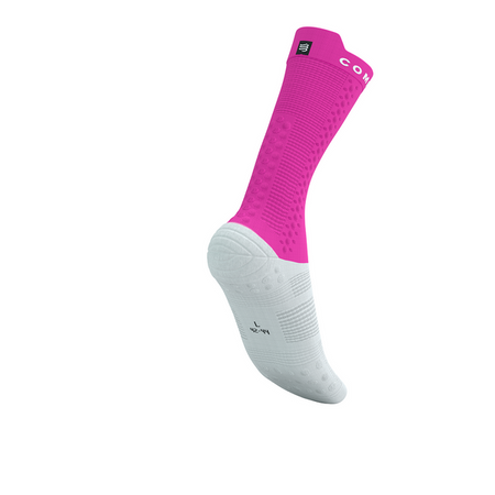 COMPRESSPORT Skarpetki rowerowe PRORACING SOCKS V4 BIKE white/neo pink