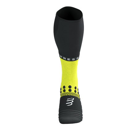 COMPRESSPORT Skarpety kompresyjne FULL SOCKS WINTER RUN black/safe yellow