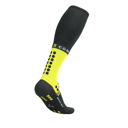 COMPRESSPORT Skarpety kompresyjne FULL SOCKS WINTER RUN black/safe yellow