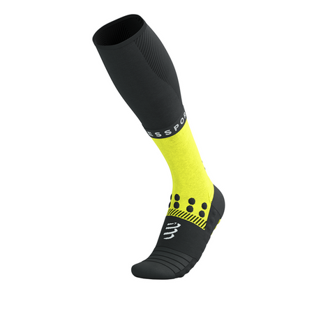 COMPRESSPORT Skarpety kompresyjne FULL SOCKS WINTER RUN black/safe yellow