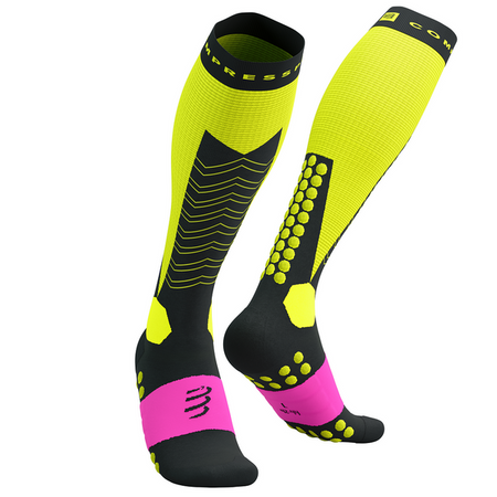 COMPRESSPORT Skarpety kompresyjne narciarskie SKI MOUNTAINEERING FULL SOCKS safe yellow/black