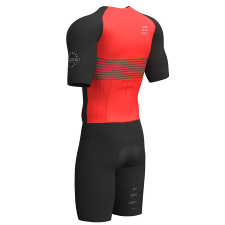 COMPRESSPORT Strój triathlonowy męski AERO SS TRISUIT black/red