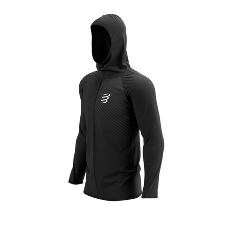 COMPRESSPORT Terniczna bluza biegowa 3D THERMO SEAMLESS HOODIE ZIP black