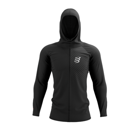 COMPRESSPORT Terniczna bluza biegowa 3D THERMO SEAMLESS HOODIE ZIP black