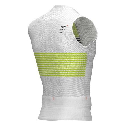 COMPRESSPORT Triathlonowa koszulka kompresyjna TRI POSTURAL TANK TOP 2020 biała