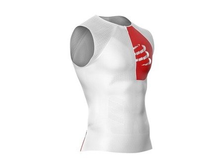 COMPRESSPORT Triathlonowa koszulka kompresyjna TRIATHLON POSTURAL TANK TOP biała