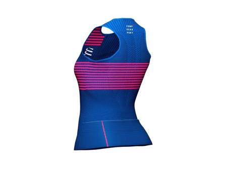 COMPRESSPORT Triathlonowa koszulka kompresyjna damska TRI POSTURAL TANK TOP niebieska