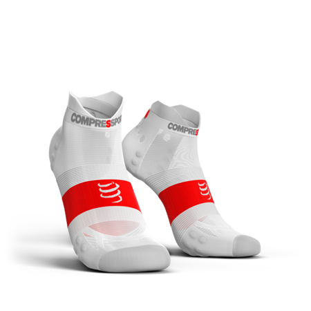 COMPRESSPORT skarpetki biegowe krótkie ProRacing Socks V3.0 ULTRALIGHT Run Lo białe