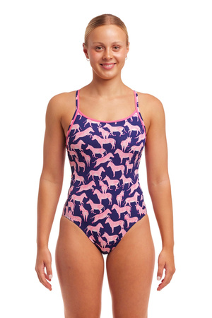 FUNKITA Strój kąpielowy damski jednoczęściowy DIAMOND BACK ONE PIECE sweet stripes