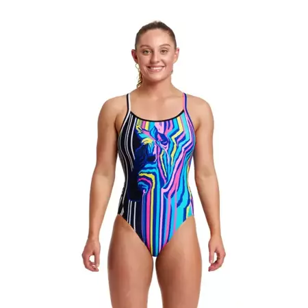 FUNKITA Strój kąpielowy damski jednoczęściowy DIAMOND BACK ONE PIECE zorse code