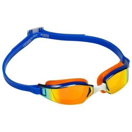MP Okularki pływackie XCEED Titanium Mirror Orange niebieskie/pomarańczowe lustrzane