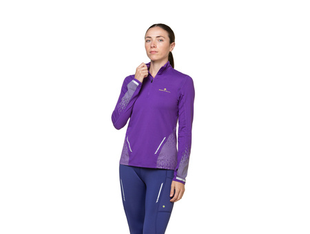 RONHILL Bluza biegowa damska TECH REFLECT 1/2 ZIP regal purple/reflect