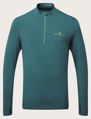 RONHILL Bluza biegowa męska CORE THERMAL 1/2 ZIP TEE deep teal/acid