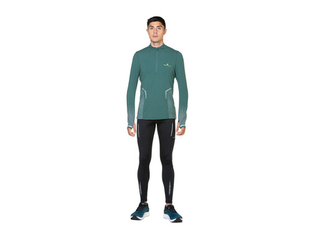 RONHILL Bluza biegowa męska TECH REFLECT 1/2 ZIP dark sage/reflect