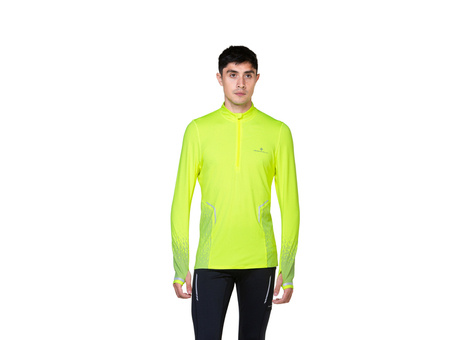 RONHILL Bluza biegowa męska TECH REFLECT 1/2 ZIP fluo yellow/reflect