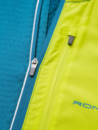 RONHILL Bluza biegowa męska TECH WINTER 1/2 ZIP deep teal/acid