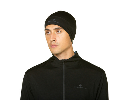 RONHILL Czapka biegowa MERINO BEANIE black/lake