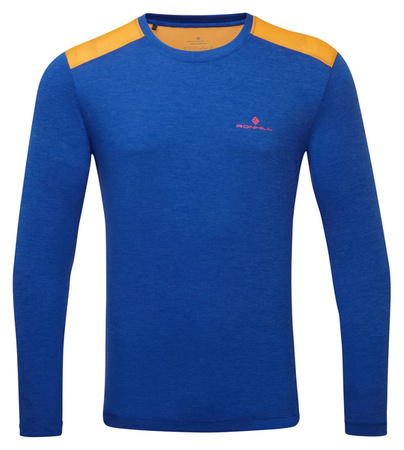 RONHILL Koszulka biegowa męska LIFE S/S TEE niebiesko-pomarańczowa