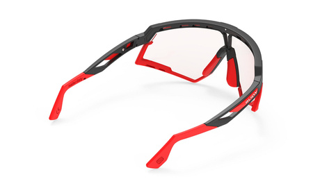 RUDY PROJECT Okulary rowerowe z fotochromem DEFENDER IMPACTX PHOTOCHROMIC black matte/red fluo