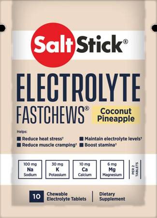 SALTSTICK Tabletki do żucia z elektrolitami ELECTROLYTE FAST CHEWS kokos-ananas