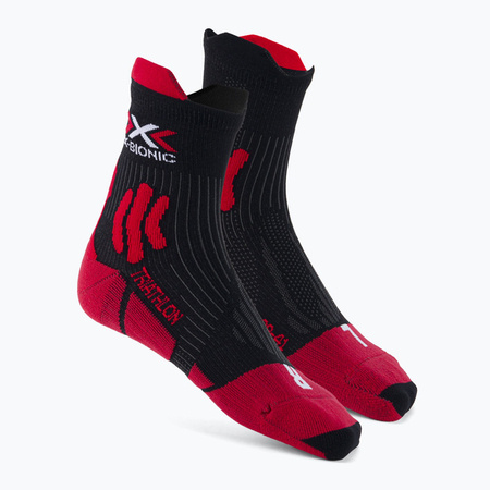 X-SOCKS Skarpetki techniczne TRIATHLON 4.0 czerwono-czarne