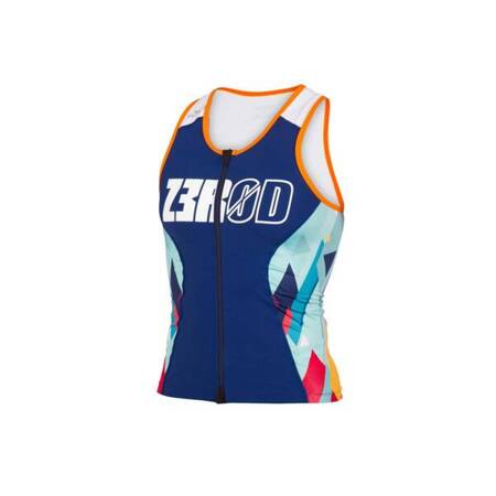 ZEROD Koszulka triathlonowa damska RACER SINGLET kubik block