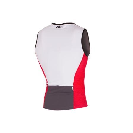 ZEROD Koszulka triathlonowa męska RACER SINGLET szaro-czerwona