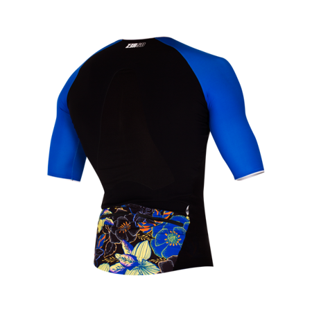 ZEROD Koszulka triathlonowa męska RACER TT SINGLET KONA czarno-niebieska
