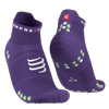 COMPRESSPORT Skarpetki do biegania krótkie ProRacing Socks V4 fioletowe